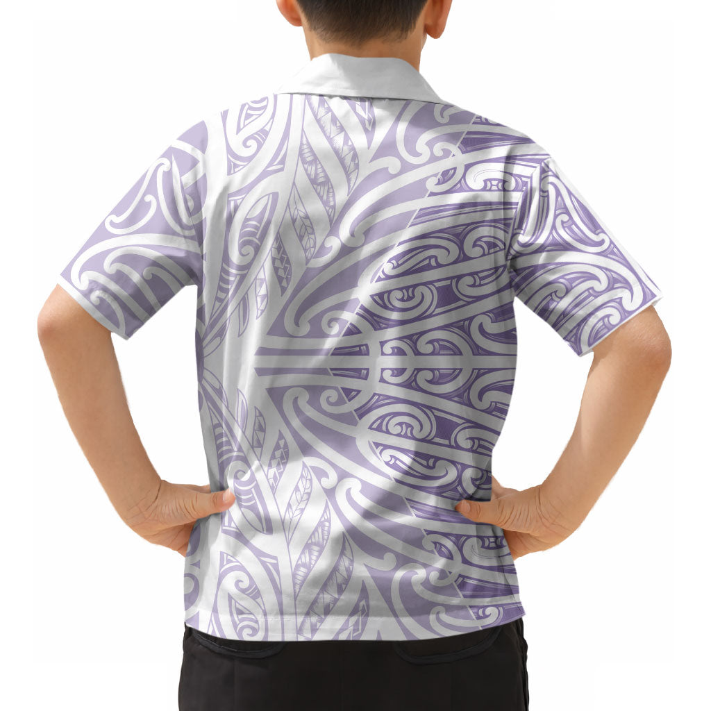 Purple New Zealand Puhoro Maori Tattoo Kid Hawaiian Shirt LT14 - Polynesian Pride