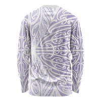 Purple New Zealand Puhoro Maori Tattoo Long Sleeve Shirt