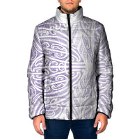 Purple New Zealand Puhoro Maori Tattoo Padded Jacket