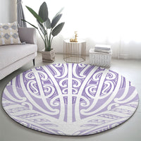 Purple New Zealand Puhoro Maori Tattoo Round Carpet