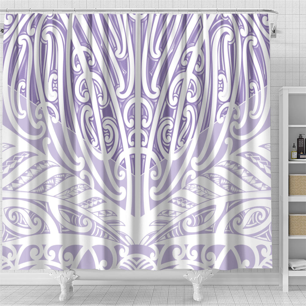 Purple New Zealand Puhoro Maori Tattoo Shower Curtain