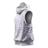 Purple New Zealand Puhoro Maori Tattoo Sleeveless Hoodie