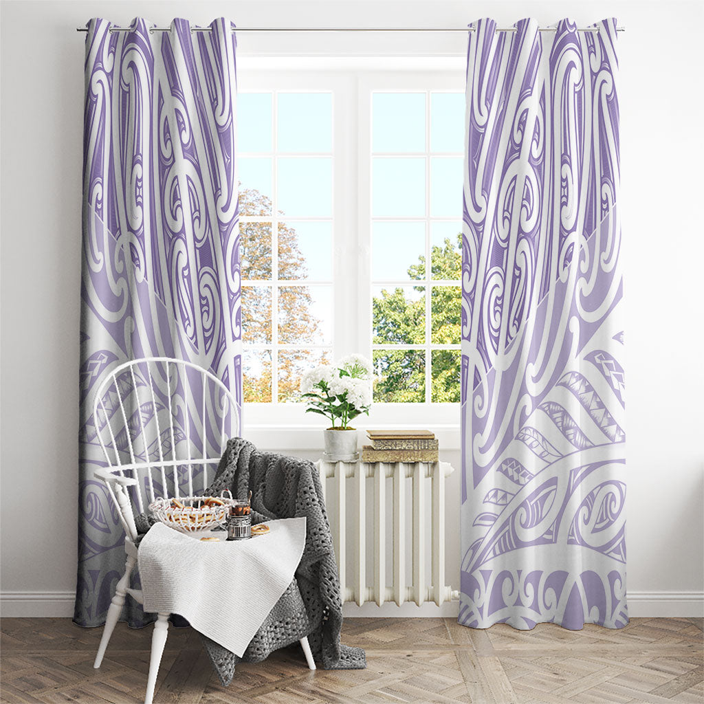 Purple New Zealand Puhoro Maori Tattoo Window Curtain