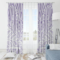Purple New Zealand Puhoro Maori Tattoo Window Curtain