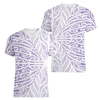 Purple New Zealand Puhoro Maori Tattoo Women V-Neck T-Shirt