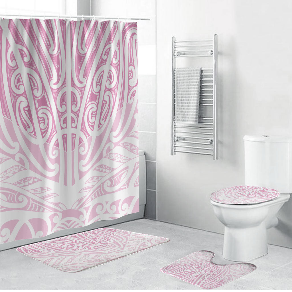 Pink New Zealand Puhoro Maori Tattoo Bathroom Set LT14 Bathroom Set (4 pcs) Pink - Polynesian Pride