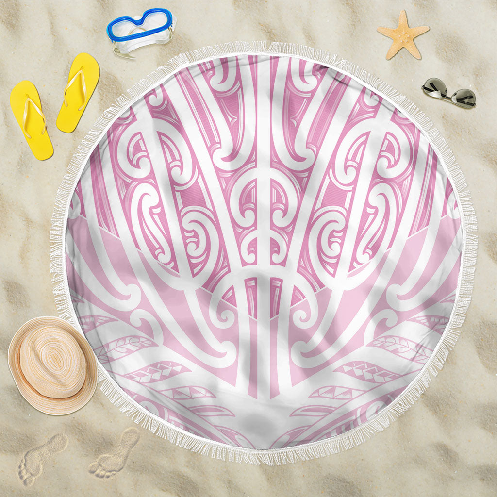 Pink New Zealand Puhoro Maori Tattoo Beach Blanket LT14 One Size 150cm Pink - Polynesian Pride