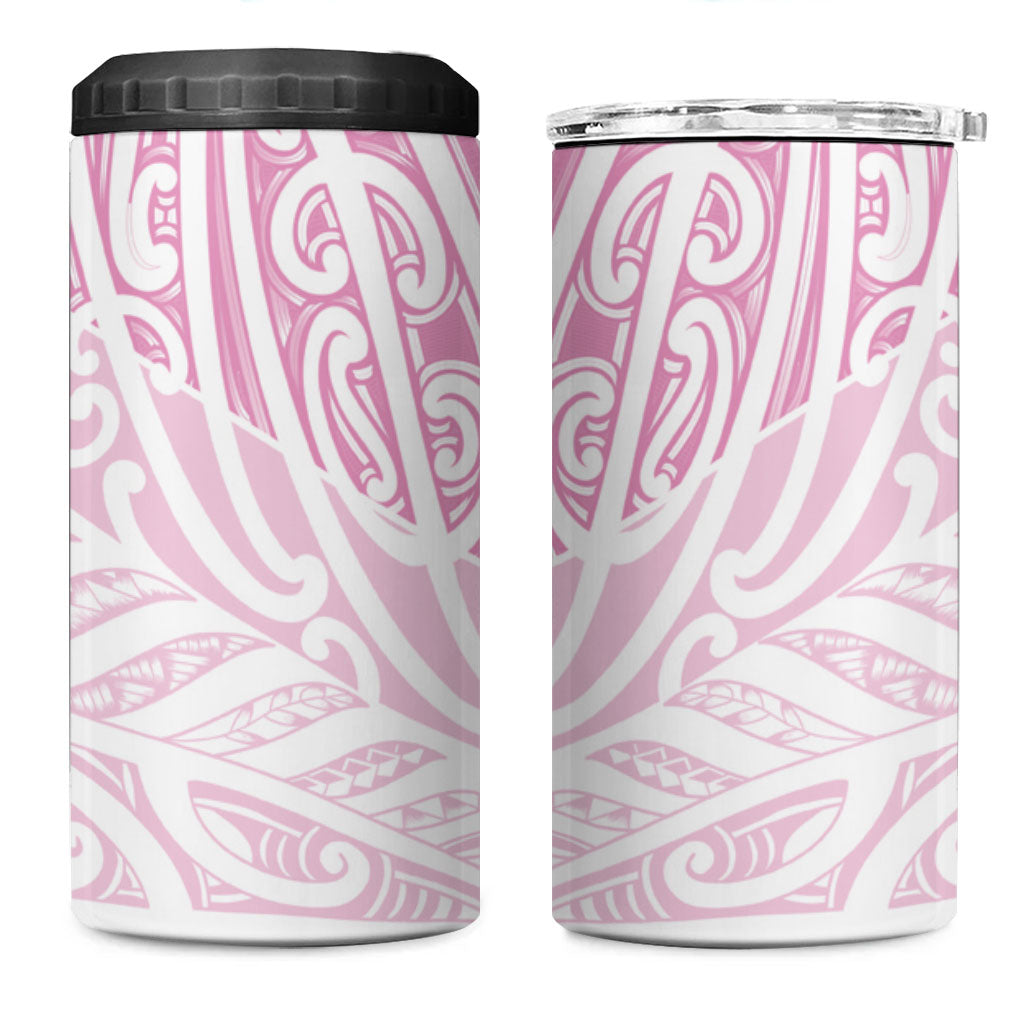 Pink New Zealand Puhoro Maori Tattoo 4 in 1 Can Cooler Tumbler