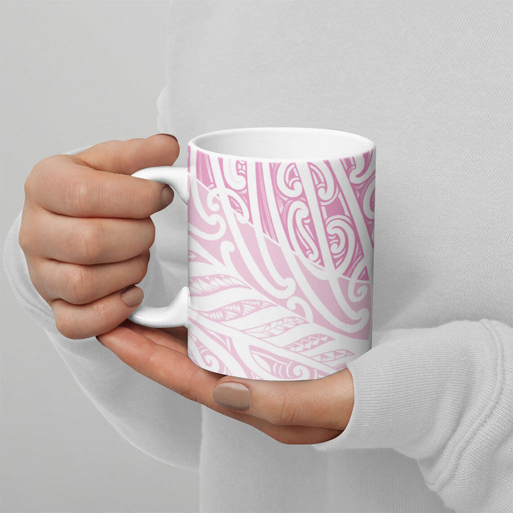Pink New Zealand Puhoro Maori Tattoo Ceramic Mug