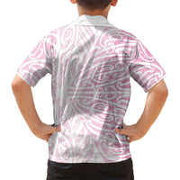 Pink New Zealand Puhoro Maori Tattoo Family Matching Mermaid Dress and Hawaiian Shirt