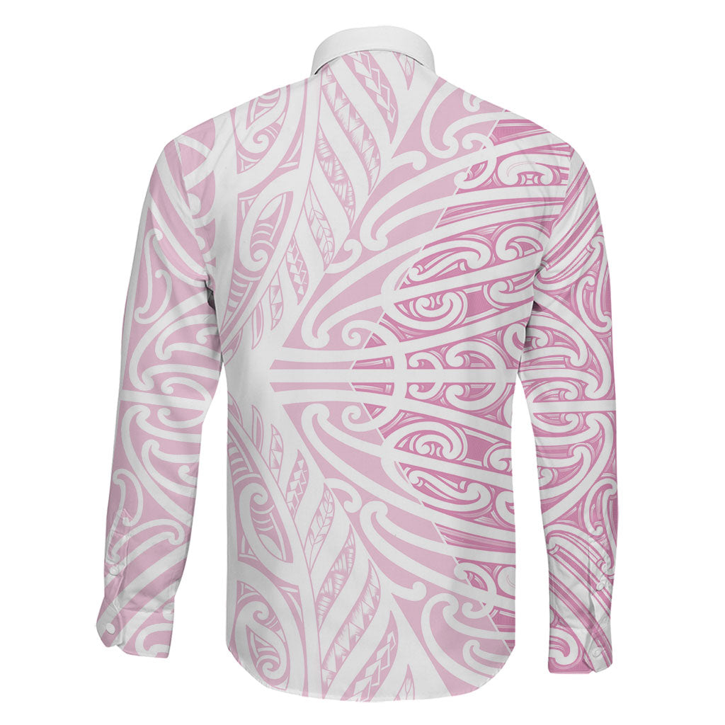 Pink New Zealand Puhoro Maori Tattoo Family Matching Puletasi and Hawaiian Shirt
