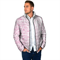 Pink New Zealand Puhoro Maori Tattoo Padded Jacket