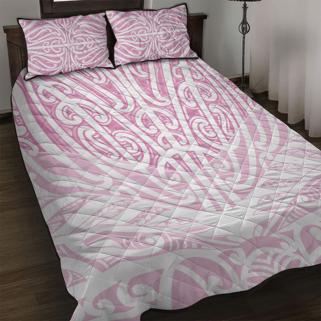 Pink New Zealand Puhoro Maori Tattoo Quilt Bed Set LT14 Pink - Polynesian Pride