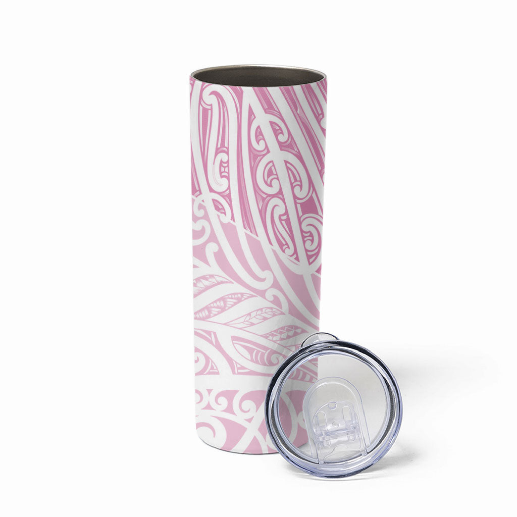 Pink New Zealand Puhoro Maori Tattoo Skinny Tumbler