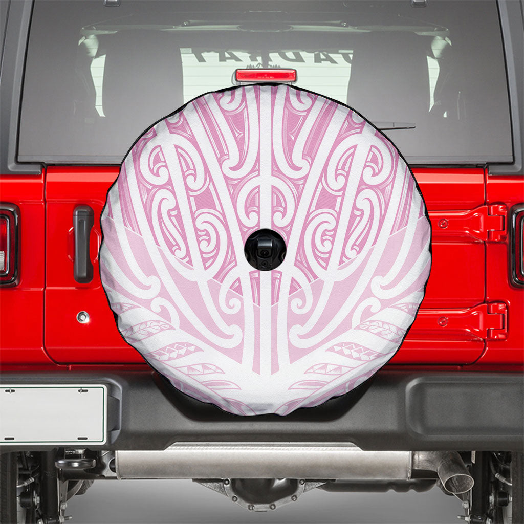 Pink New Zealand Puhoro Maori Tattoo Spare Tire Cover