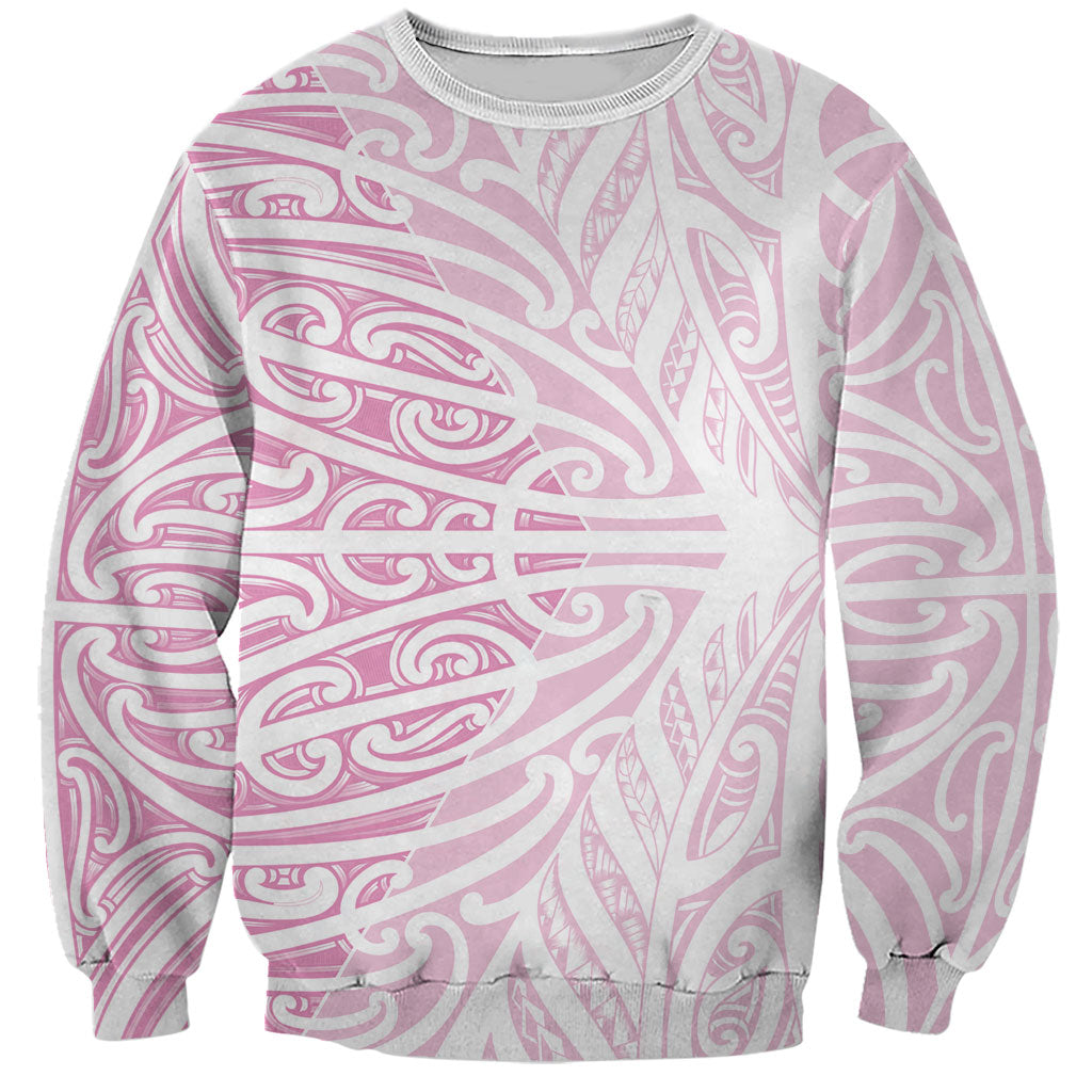 Pink New Zealand Puhoro Maori Tattoo Sweatshirt