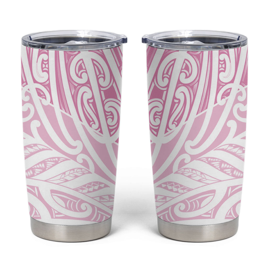 Pink New Zealand Puhoro Maori Tattoo Tumbler Cup