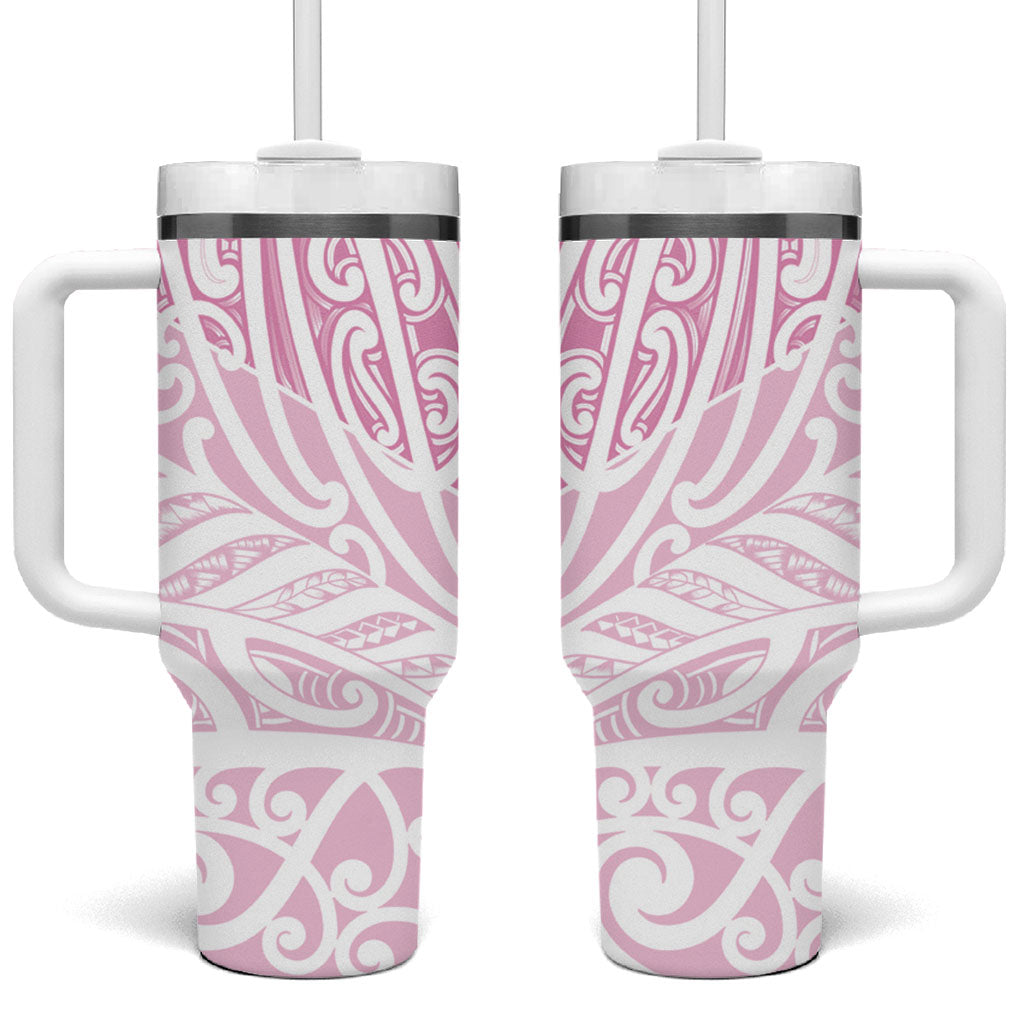 Pink New Zealand Puhoro Maori Tattoo Tumbler With Handle LT14 One Size: 40 oz Pink - Polynesian Pride