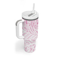 Pink New Zealand Puhoro Maori Tattoo Tumbler With Handle