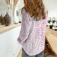 Pink New Zealand Puhoro Maori Tattoo Women Casual Shirt