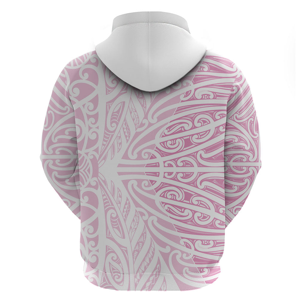 Pink New Zealand Puhoro Maori Tattoo Zip Hoodie