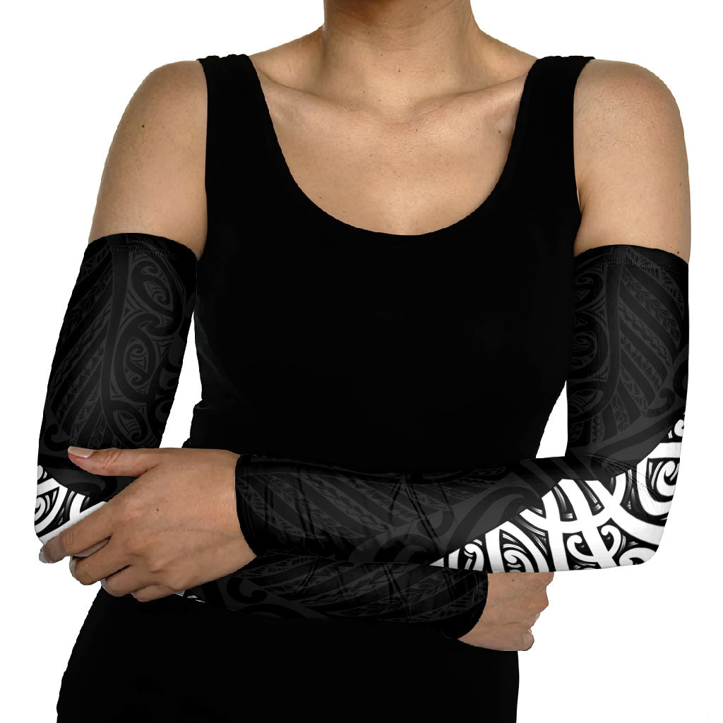 Black New Zealand Puhoro Maori Tattoo Arm Sleeves