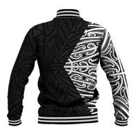 Black New Zealand Puhoro Maori Tattoo Baseball Jacket