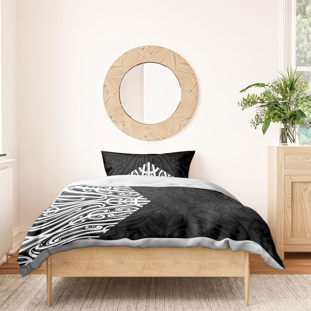 Black New Zealand Puhoro Maori Tattoo Bedding Set