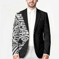 Black New Zealand Puhoro Maori Tattoo Blazer