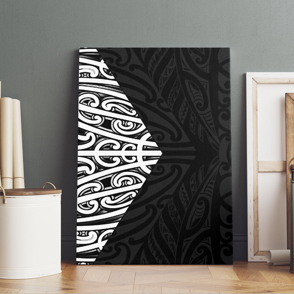 Black New Zealand Puhoro Maori Tattoo Canvas Wall Art