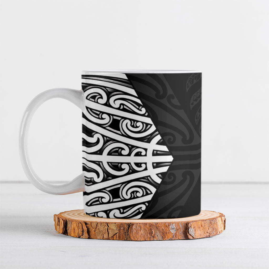 Black New Zealand Puhoro Maori Tattoo Ceramic Mug LT14 Black - Polynesian Pride