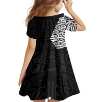 Black New Zealand Puhoro Maori Tattoo Family Matching Mermaid Dress and Hawaiian Shirt