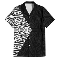 Black New Zealand Puhoro Maori Tattoo Family Matching Tank Maxi Dress and Hawaiian Shirt