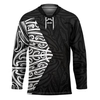 Black New Zealand Puhoro Maori Tattoo Hockey Jersey