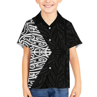 Black New Zealand Puhoro Maori Tattoo Kid Hawaiian Shirt