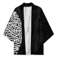 Black New Zealand Puhoro Maori Tattoo Kimono