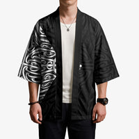 Black New Zealand Puhoro Maori Tattoo Kimono