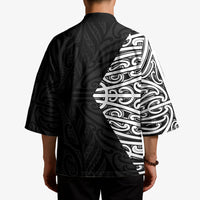 Black New Zealand Puhoro Maori Tattoo Kimono