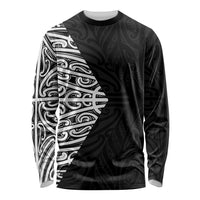 Black New Zealand Puhoro Maori Tattoo Long Sleeve Shirt