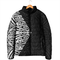 Black New Zealand Puhoro Maori Tattoo Padded Jacket