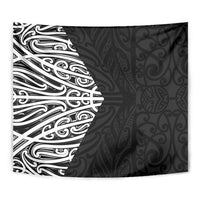 Black New Zealand Puhoro Maori Tattoo Tapestry