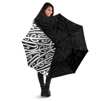Black New Zealand Puhoro Maori Tattoo Umbrella