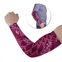 Pink Aloha Hawaii Arm Sleeves Hawaiian Kakau Ohia Lehua Lei LT14 Set of 2 Pink - Polynesian Pride