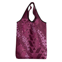 Pink Aloha Hawaii Grocery Bag Hawaiian Kakau Ohia Lehua Lei LT14 - Polynesian Pride