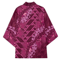 Pink Aloha Hawaii Kimono Hawaiian Kakau Ohia Lehua Lei - Polynesian Pride