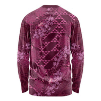 Pink Aloha Hawaii Long Sleeve Shirt Hawaiian Kakau Ohia Lehua Lei LT14 - Polynesian Pride