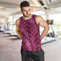 Pink Aloha Hawaii Men Tank Top Hawaiian Kakau Ohia Lehua Lei LT14 Pink - Polynesian Pride