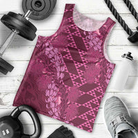 Pink Aloha Hawaii Men Tank Top Hawaiian Kakau Ohia Lehua Lei LT14 - Polynesian Pride