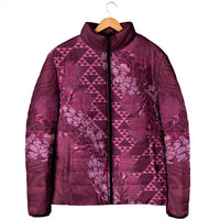 Pink Aloha Hawaii Padded Jacket Hawaiian Kakau Ohia Lehua Lei LT14 - Polynesian Pride