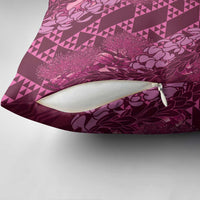 Pink Aloha Hawaii Pillow Cover Hawaiian Kakau Ohia Lehua Lei - Polynesian Pride